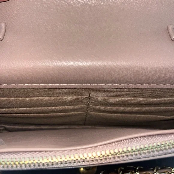 Bebe Tan Quilted Crossbody Bag with Gold Chain - Picture 4 of 6